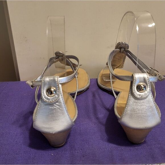 Giuseppe Zanotti Silver Leather Swarovski Crystal Thong Sandals 8.5/38.5 $975 - Picture 6 of 14